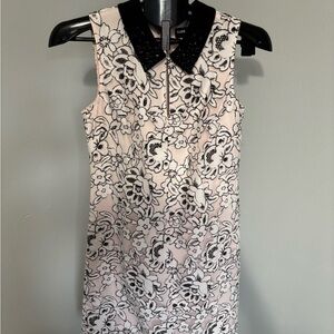 Karl Lagerfeld Floral Lace Dress in Black and Pink